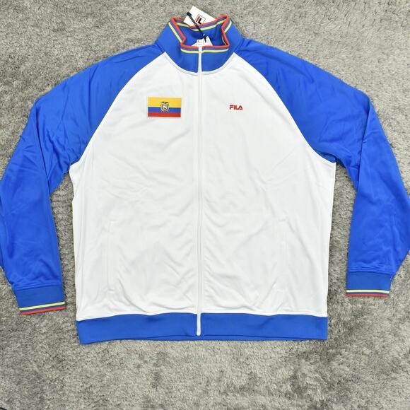 FILA Ecuador Track Jacket Men's Size 3XL Big and Tall Blue Yellow Soccer Sporty - Picture 1 of 8